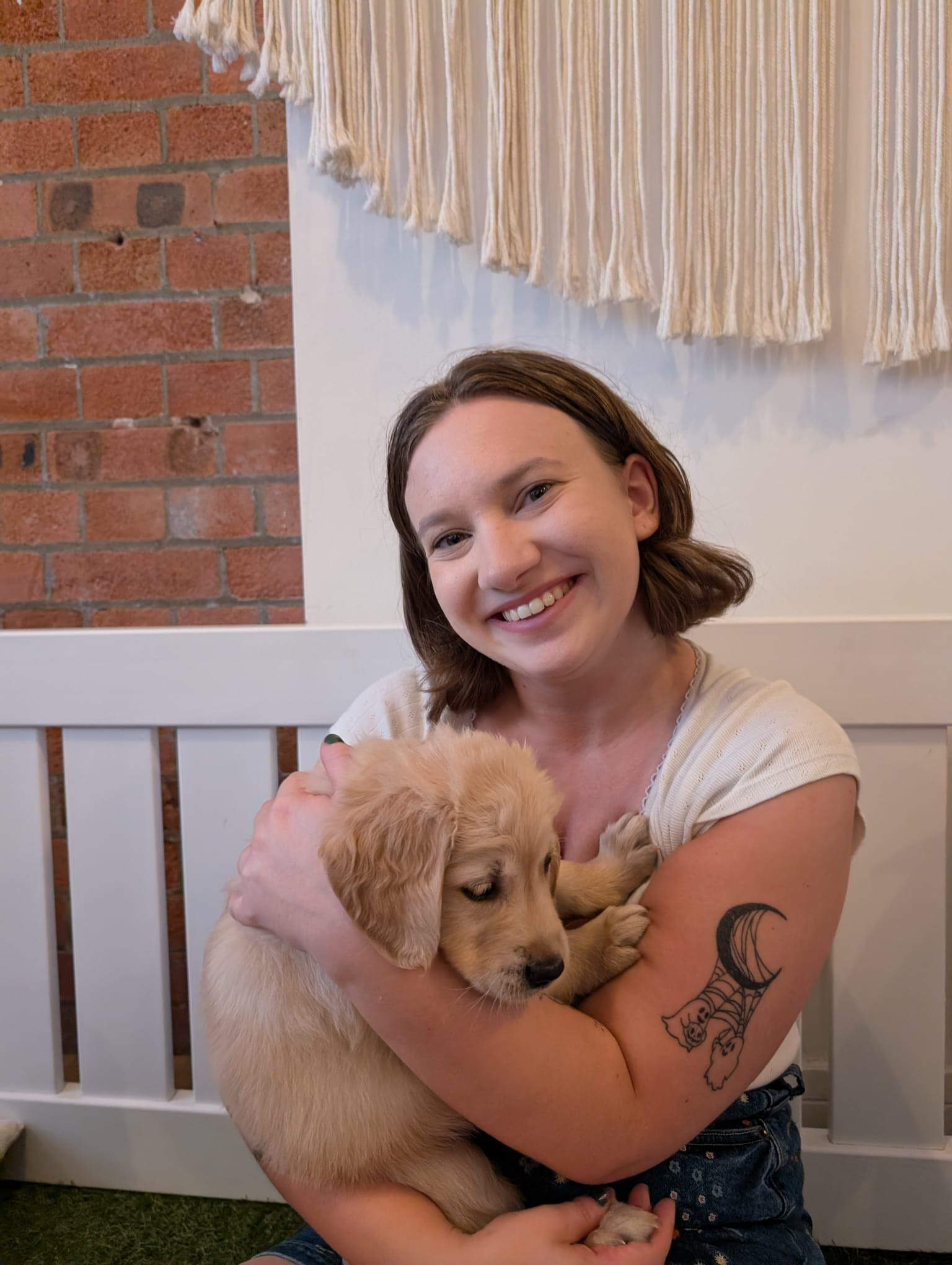 Charlotte with puppy